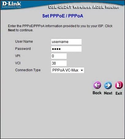 Installing the D-Link DSL-G624T - Vista 5